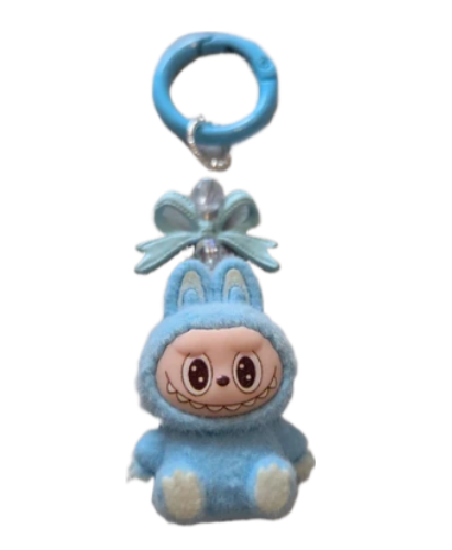 Labubu: Plush Toy Keyring (Blue)