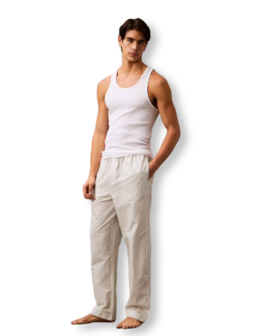 Men's Cotton Poplin Sleep Pants (Stripe Pelican)