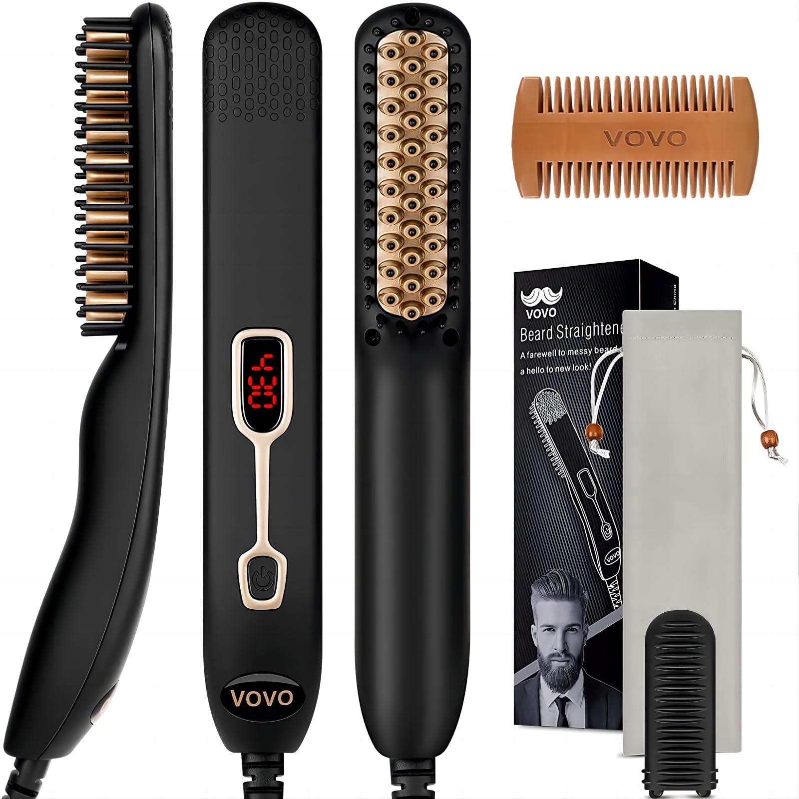Men's: VOVO Professional 2-in-1 Beard Straightener Comb