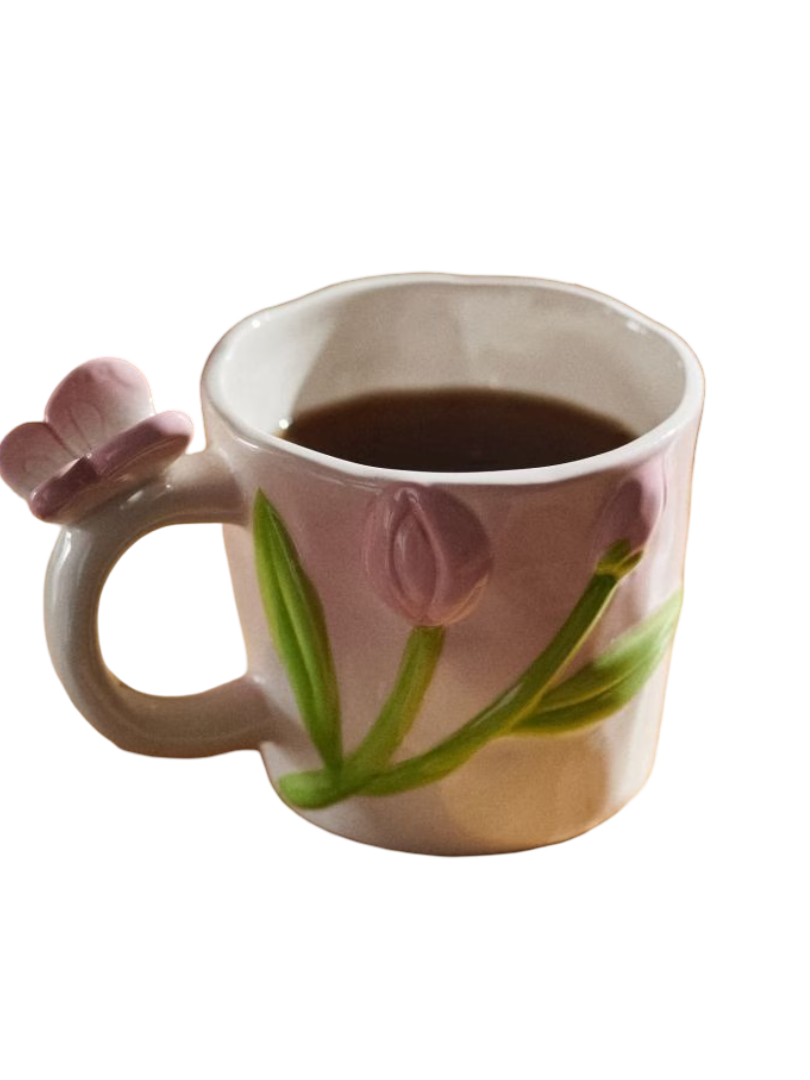 Flower Ceramic Mug - 400ml