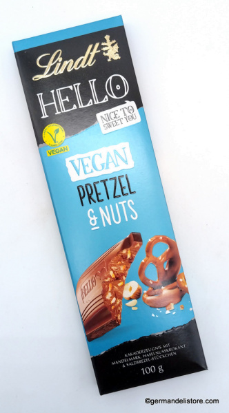 Lindt Hello Vegan Pretzel & Nuts Chocolate Bar (100g)