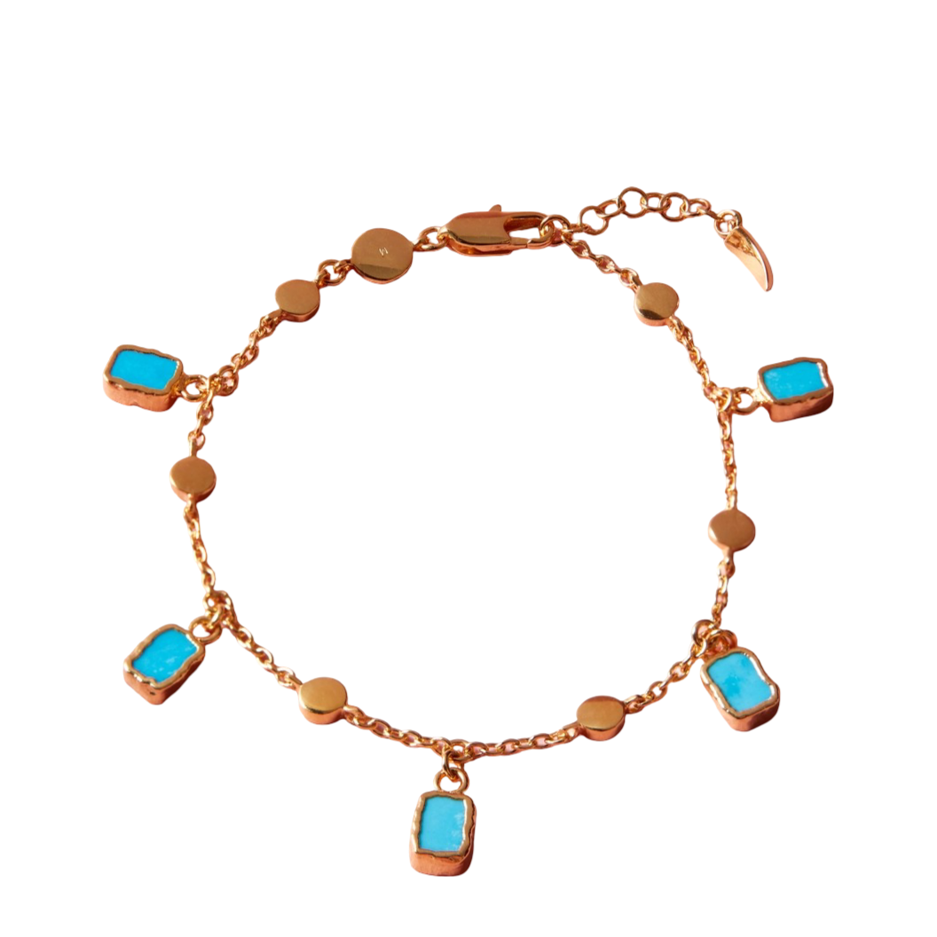 Missoma Turquoise Lena Charm Bracelet (Gold Vermeil)