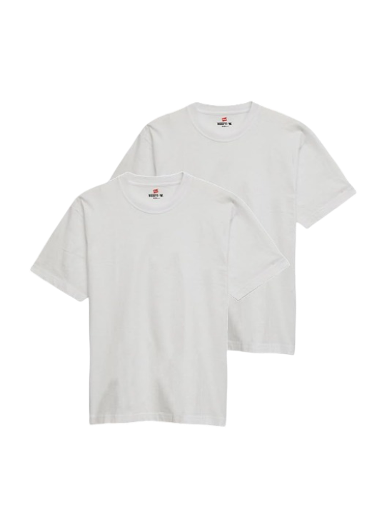 Hanes: Short Sleeve Beefy T-Shirt - Set of 2 (White)