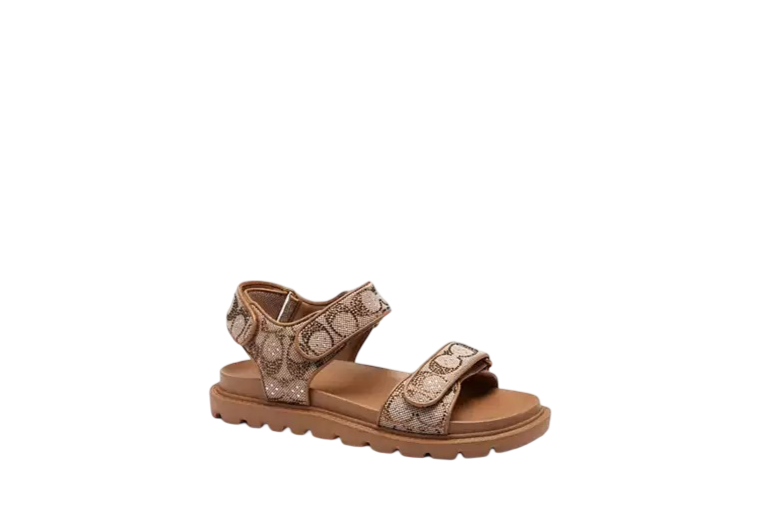 Brynn Sandal In Crystal Signature Jacquard