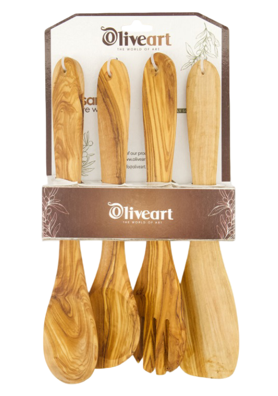 Oliveart: Olive Wood Utensil Set (4 Piece)