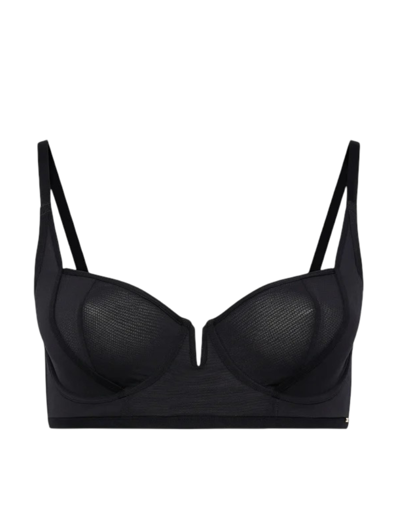 See Thru U Unlined Balconette Bra (Black Caviar)
