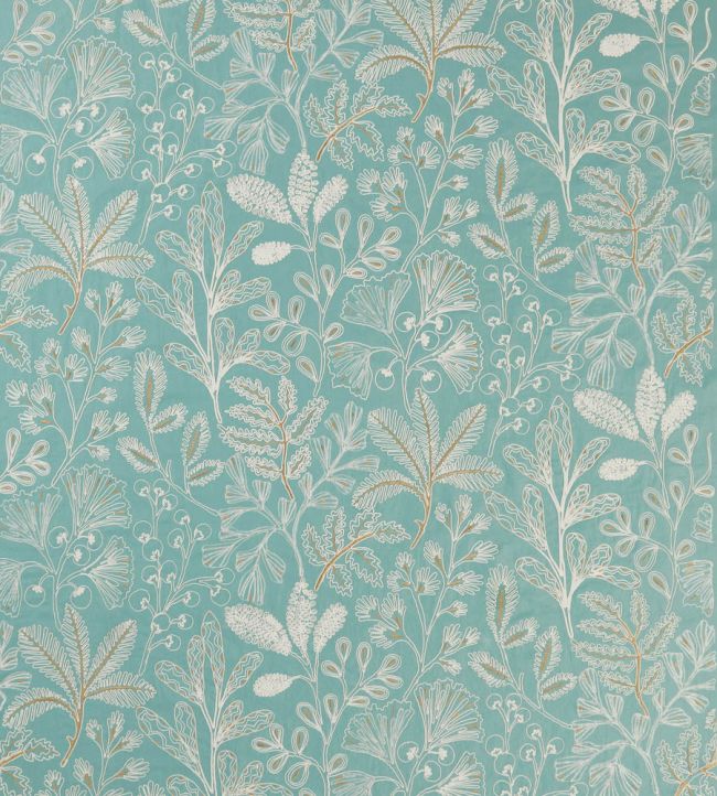 Nina Campbell: La Deviniere Fabric (Dusty Turquoise)