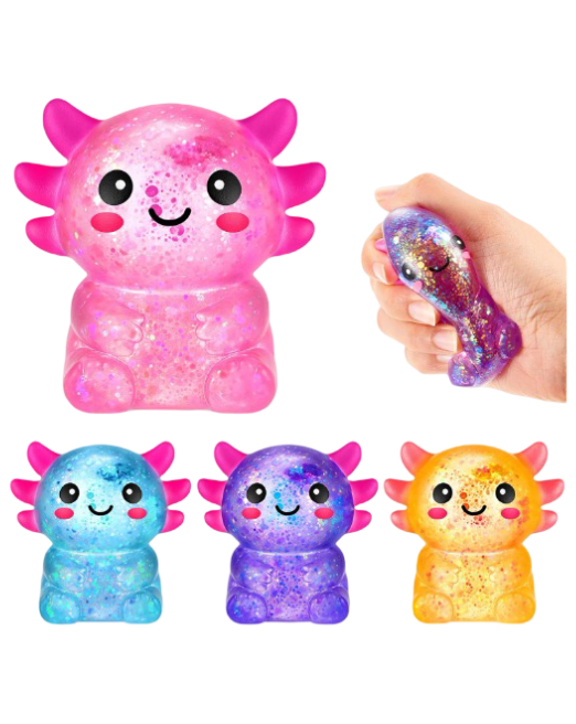 Simgoing: 4-Piece Axolotl Stress Toy Set