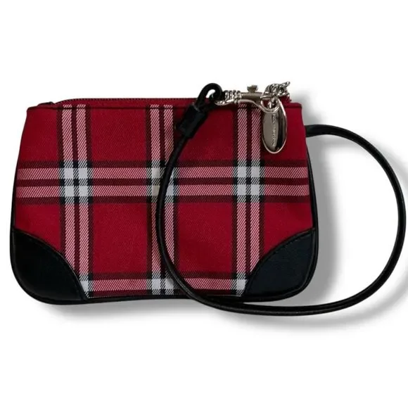 Liz Claiborne: Women's Plaid Wristlet (Black & Red)