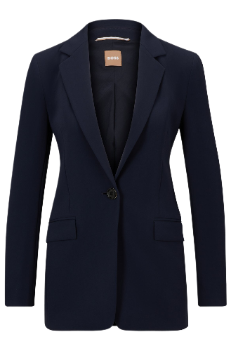 Relaxed Fit Jacket In Crease Resistant Japanese Crepe (Dark Blue)