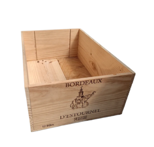 Wooden Wine Box - Cos D'Estournel French Genuine Elephant