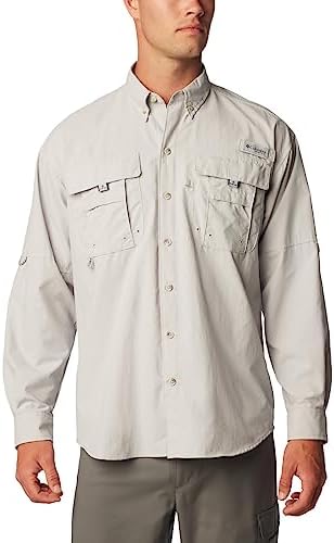 Men's Columbia PFG Bahama II Long Sleeve Fishing Shirt (Cool Grey)