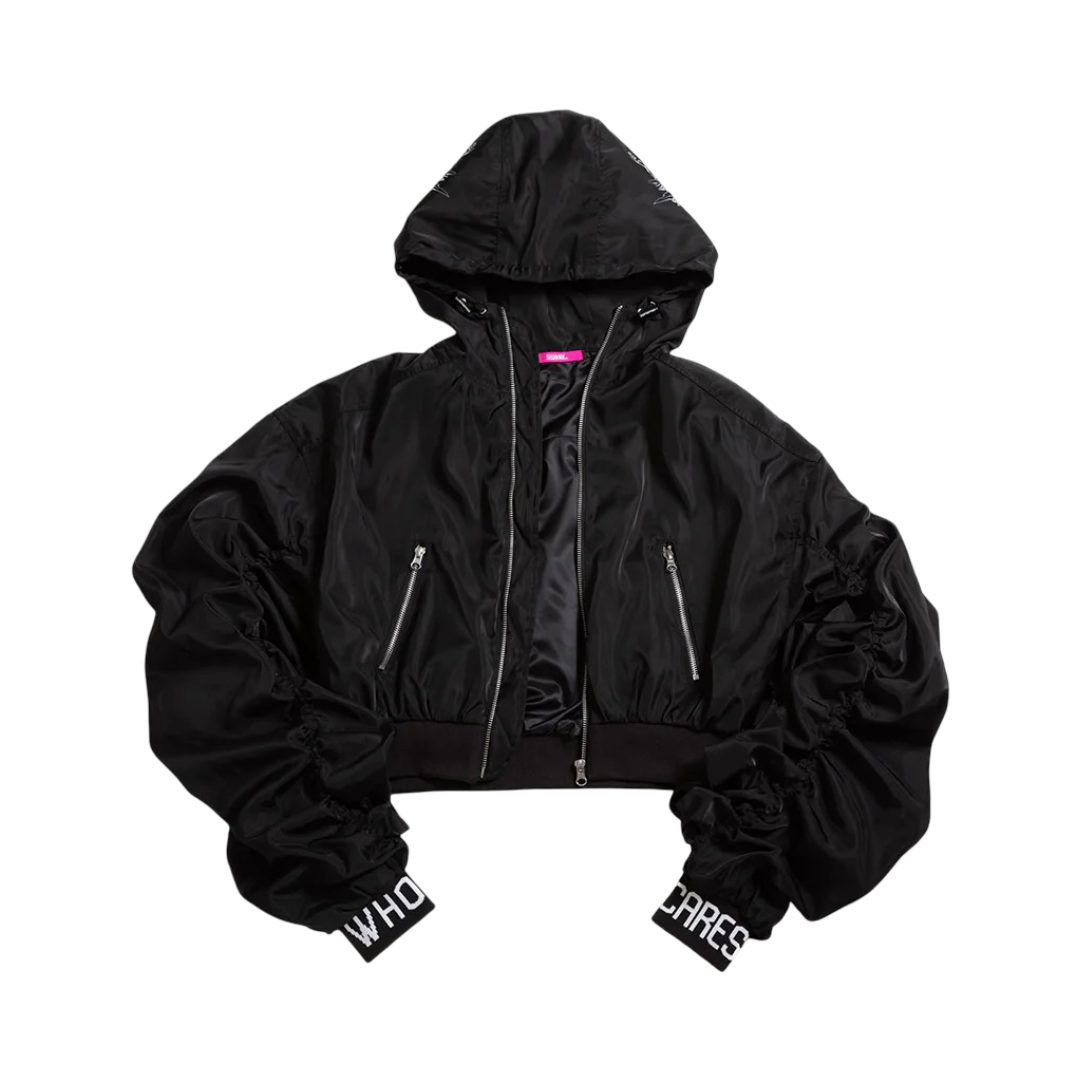 Swank Peace Shirring MA-1 Jacket (Black)