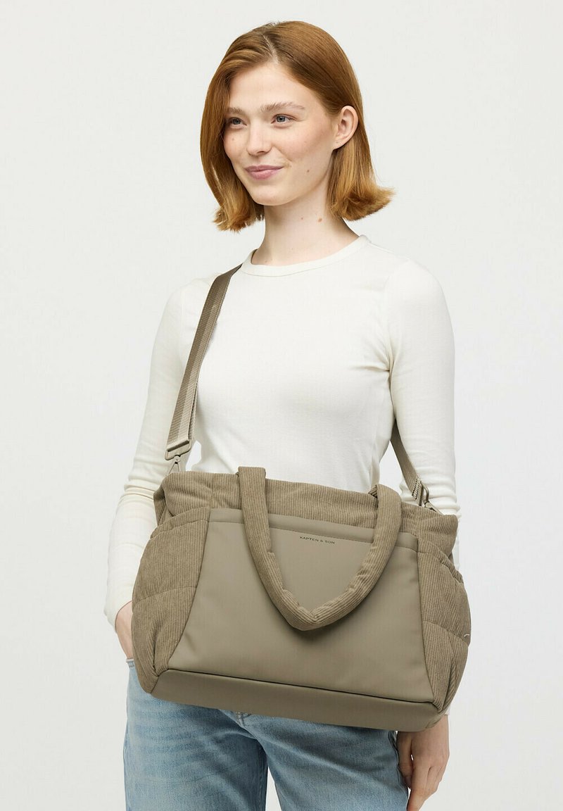 Kapten and Son: Hellvi Cloud Medium Handbag (Cord Dusty Khaki)
