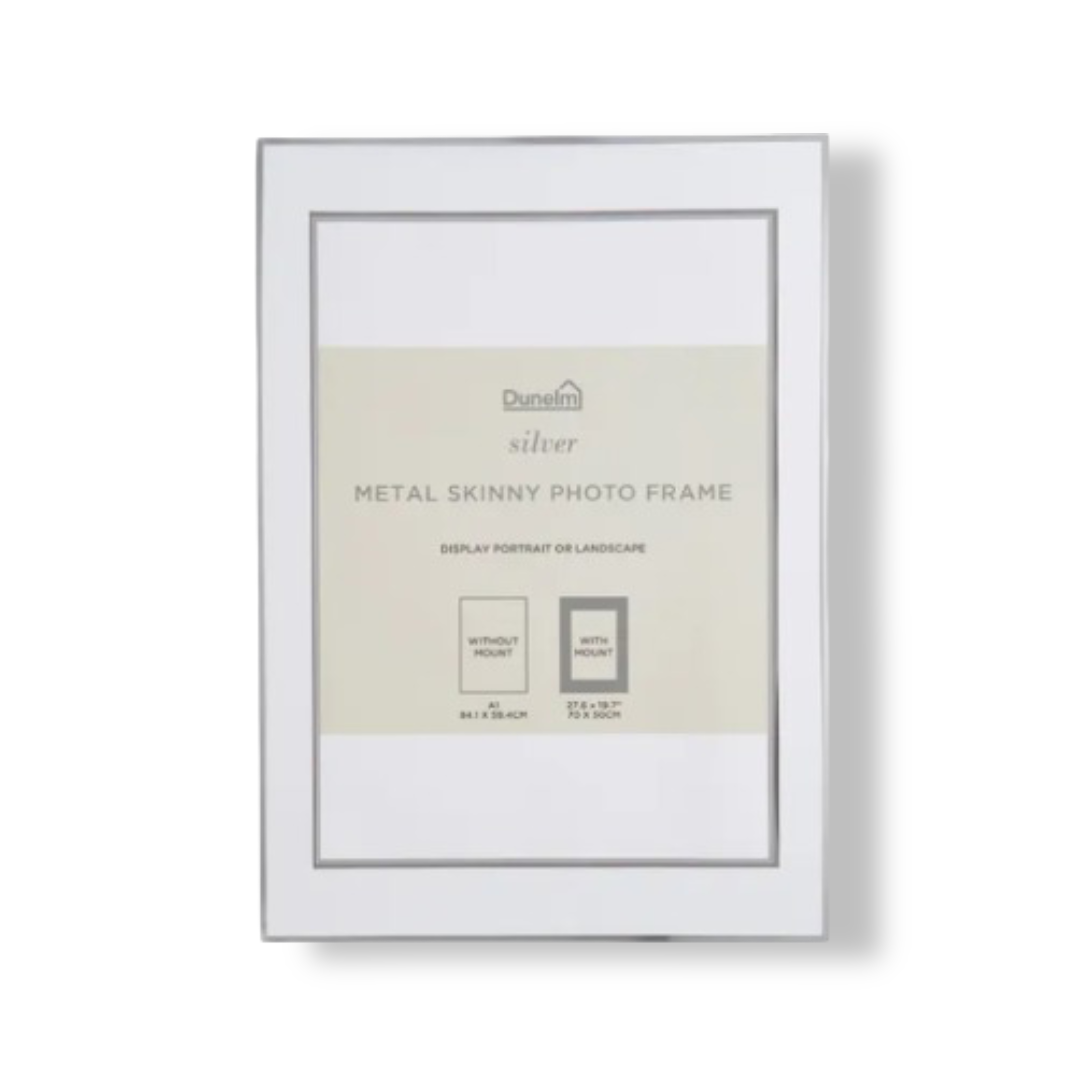 Skinny Metal Photo Frame (Silver)