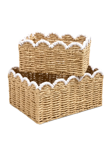 Scallop Edge Baskets (Set Of 2)