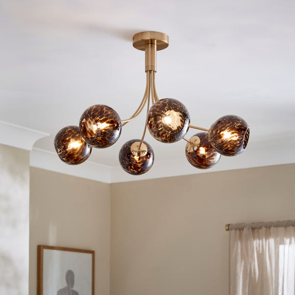 Kira Tortoiseshell 6 Arm Ceiling Light