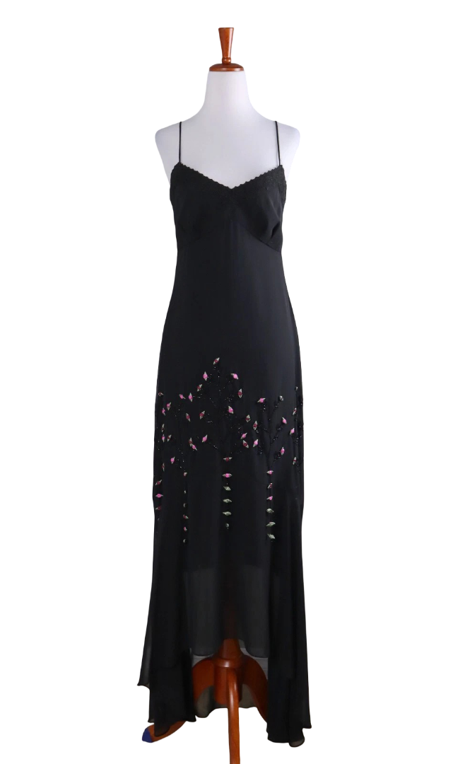 Nightway: Women's Vintage Bead Embellished Slip Dress