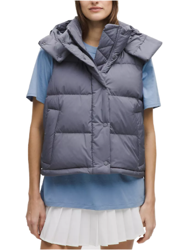 Wunder Puff 600-Down-Fill Cropped Vest (Solar Grey/Rhino Grey)