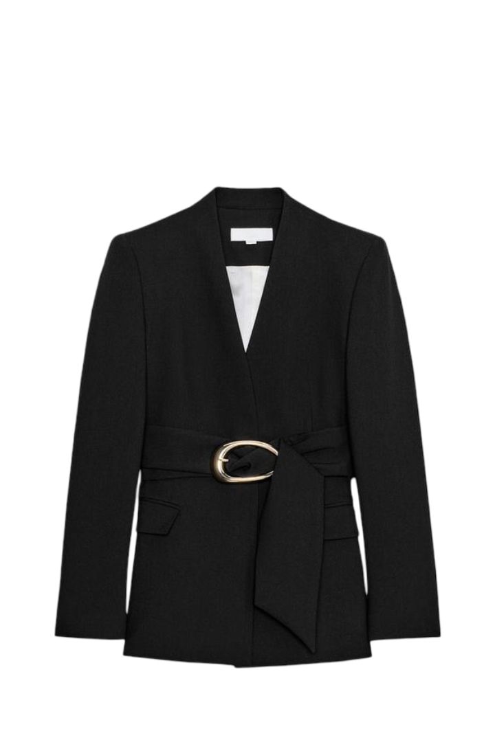 Gold Buckle Belted Blazer Set