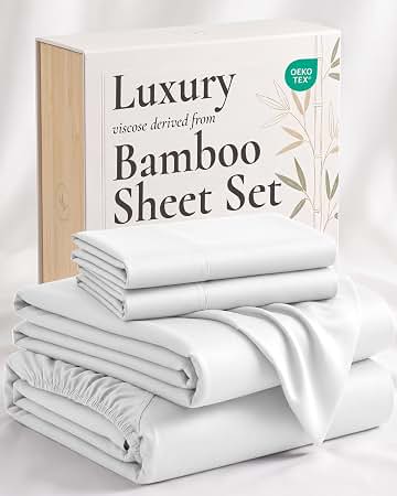 Pure Bamboo Twin Sheet Set (White)