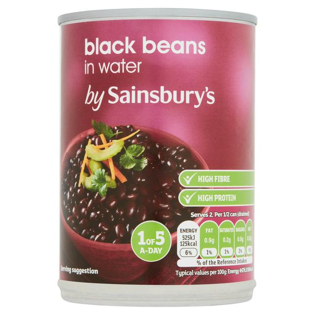 Sainsbury's Black Beans in Water