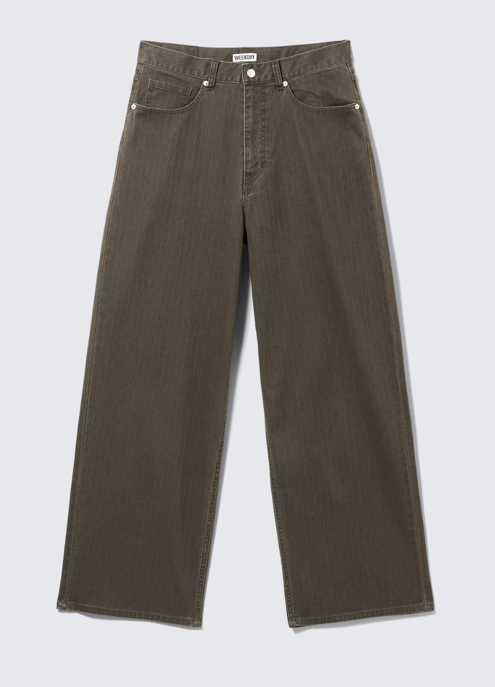 Men's Astro Mid-Rise Loose Baggy Leg Structured Trousers (Dark Brown)