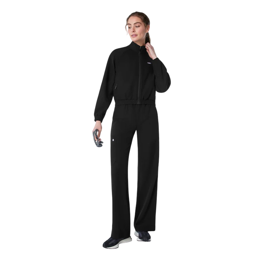 Sydney Cropped Scrub Jacket (Black)