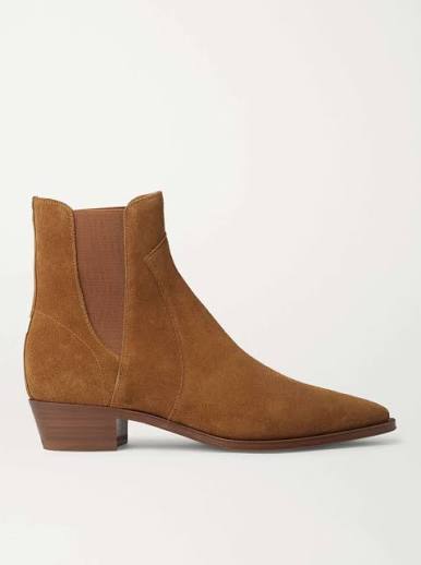 Women's Suede Chelsea Boots: CELINE (Brown)
