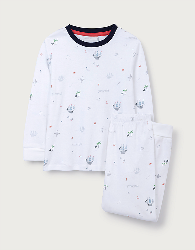 Kids' Organic Cotton Blend Slim Fit Treasure Island Pyjamas (Multi)