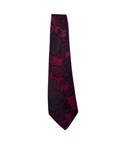 Golden Tassel Patterned Tie (Burgundy)