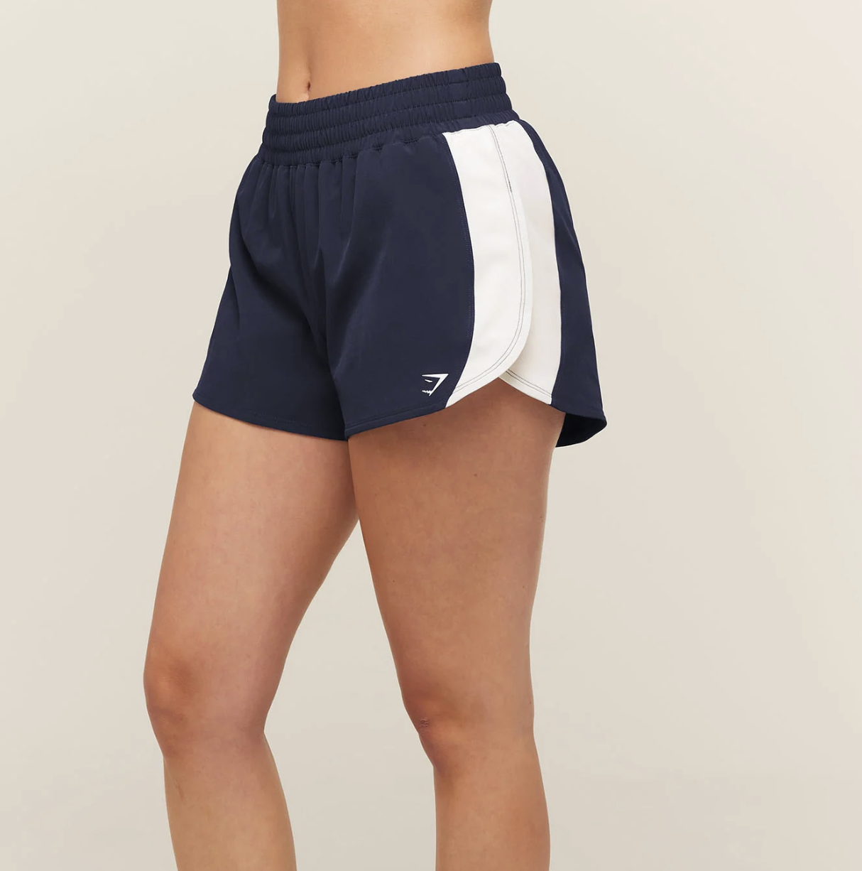 Women's Gymshark Campus Woven Shorts (Heavy Blue/Soft White)