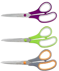 Amazon Basics: Multipurpose Stainless Steel Scissors (Pack of 3)