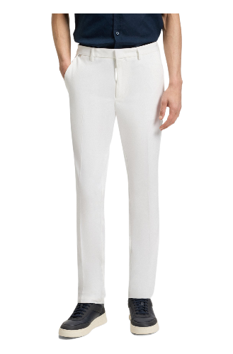 Slim Fit Trousers In Stretch Cotton (White)