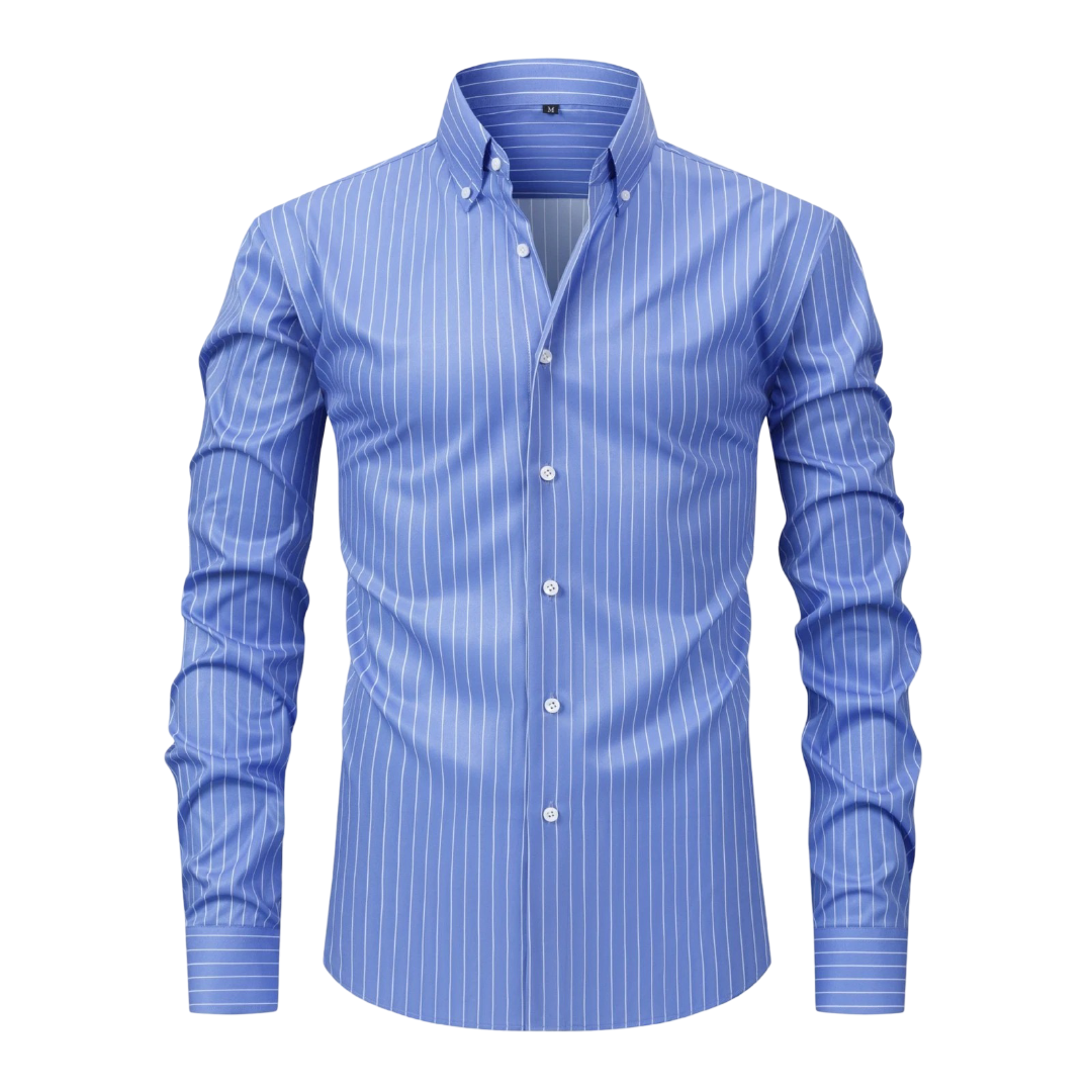 Men's Formal Business Striped Long Sleeve Shirt