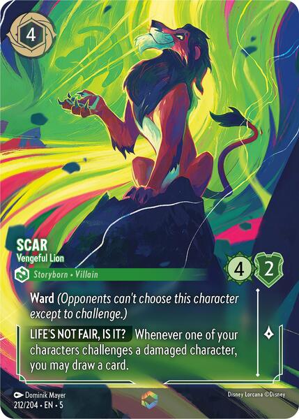 Disney Lorcana: Scar, Vengeful Lion (V2 - Shimmering Skies)