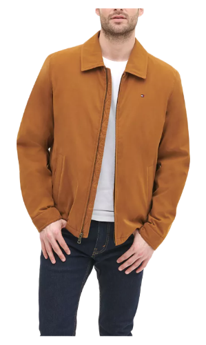 Tommy Hilfiger: Classic Front-Zip Filled Micro-Twill Jacket (Vicuna)