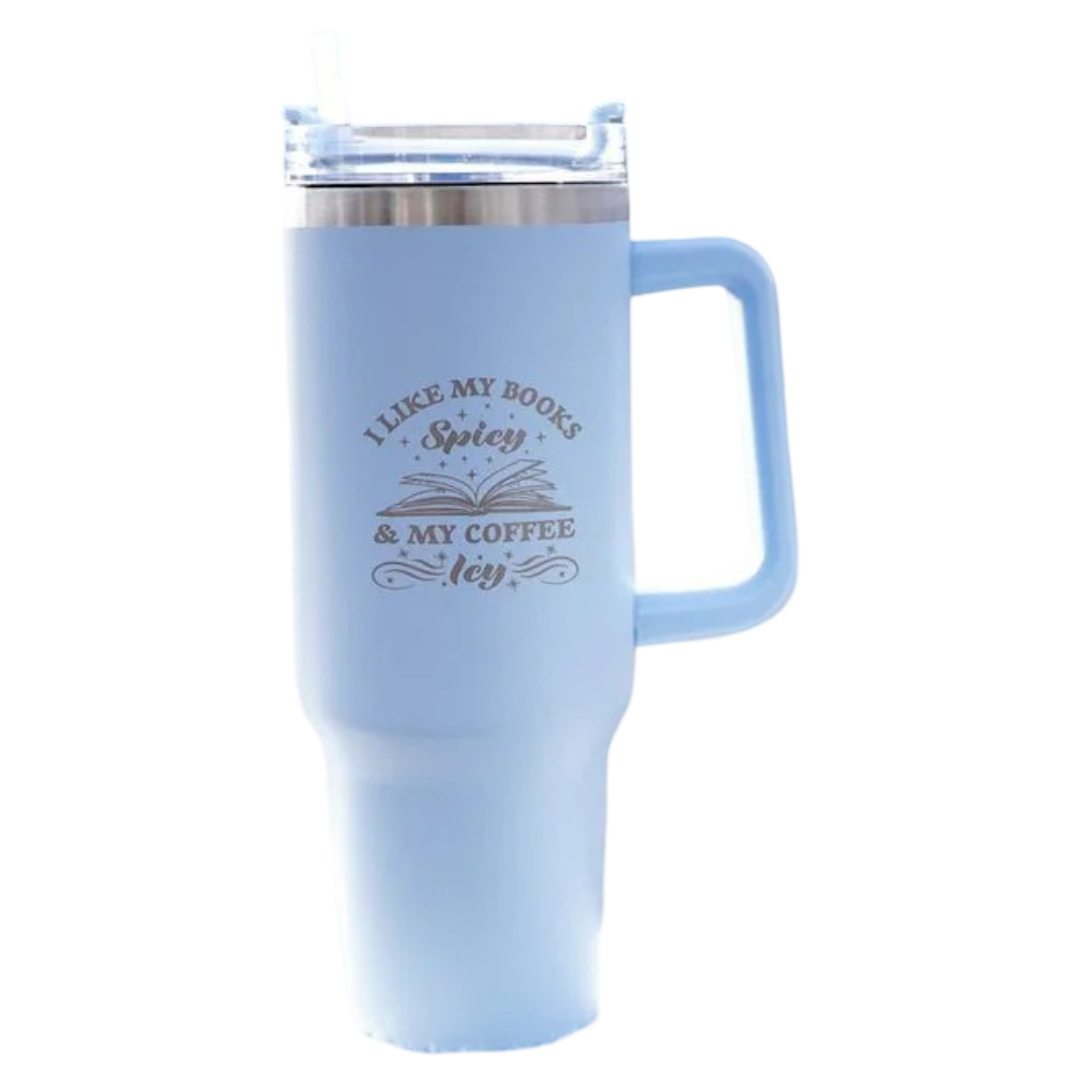 I Like My Books Spicy & My Coffee Icy Tumbler - 1.2 L