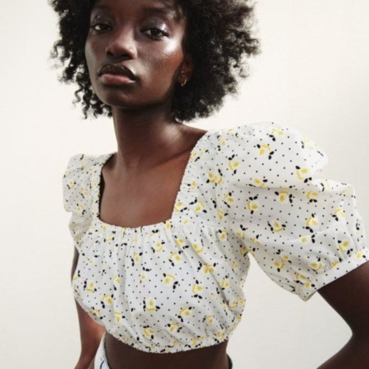 Women's Balloon Cropped Shirt