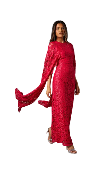 Coast: Petite Lace Cape Gown