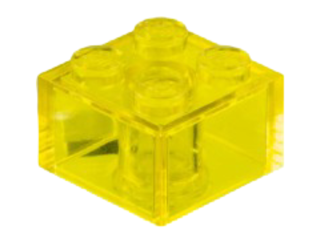 Brick - Transparent Yellow (2x2)