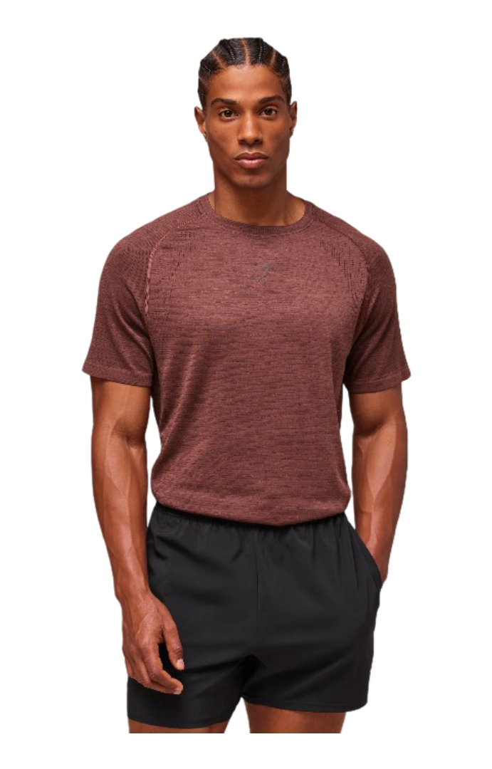 Versatile Seamless T-Shirt (Rust Brown/Depth Brown)