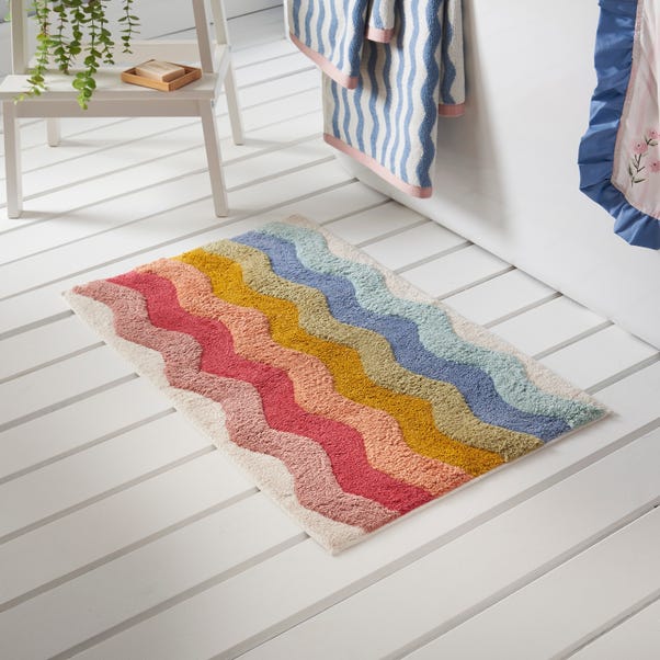 Rainbow Wavy Bath Mat