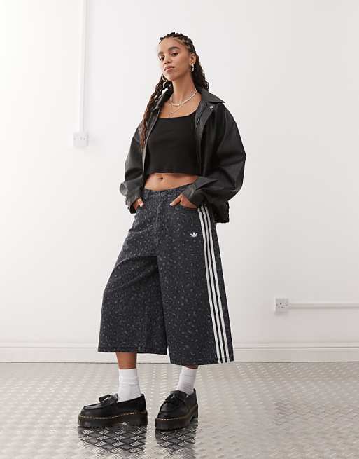 Women's: Adidas Originals Denim Jorts (Black)