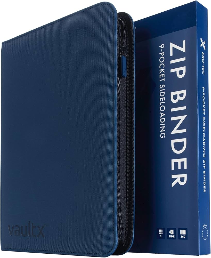 Vault X: 9 Pocket Trading Card Zip Binder, 360 Cards (Blue)