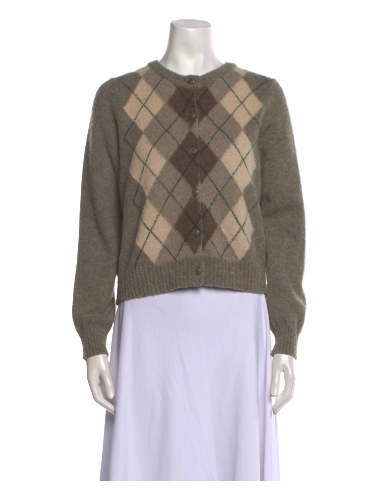 Celine: Argyle Wool Sweater