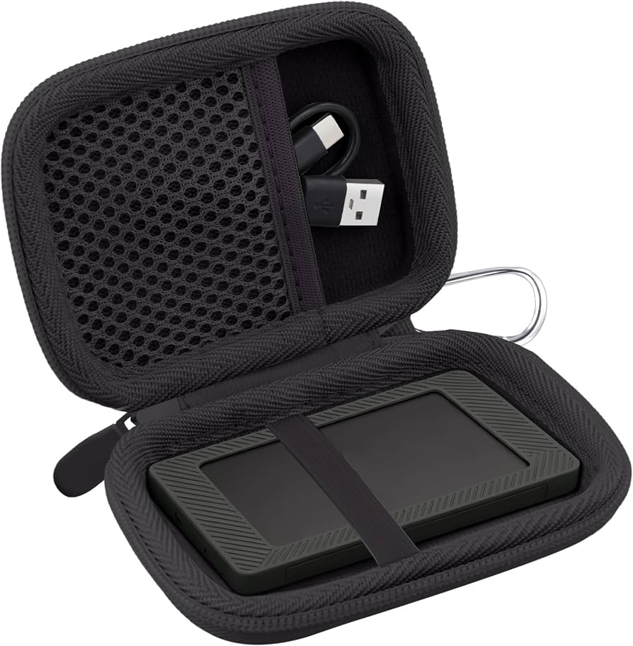khanka Storage Case for Lexar ES4/ESS/SL500 Solid State Drive (Black)
