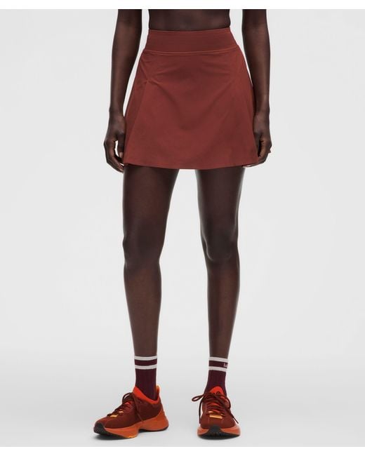 Women's A Line Side Pleat Tennis Skirt (Red)