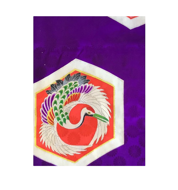 Vintage Japanese Kimono – Crescent Moon Purple
