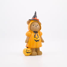 Orange Teddy Bear Pumpkin Dress Halloween Decoration (Orange)